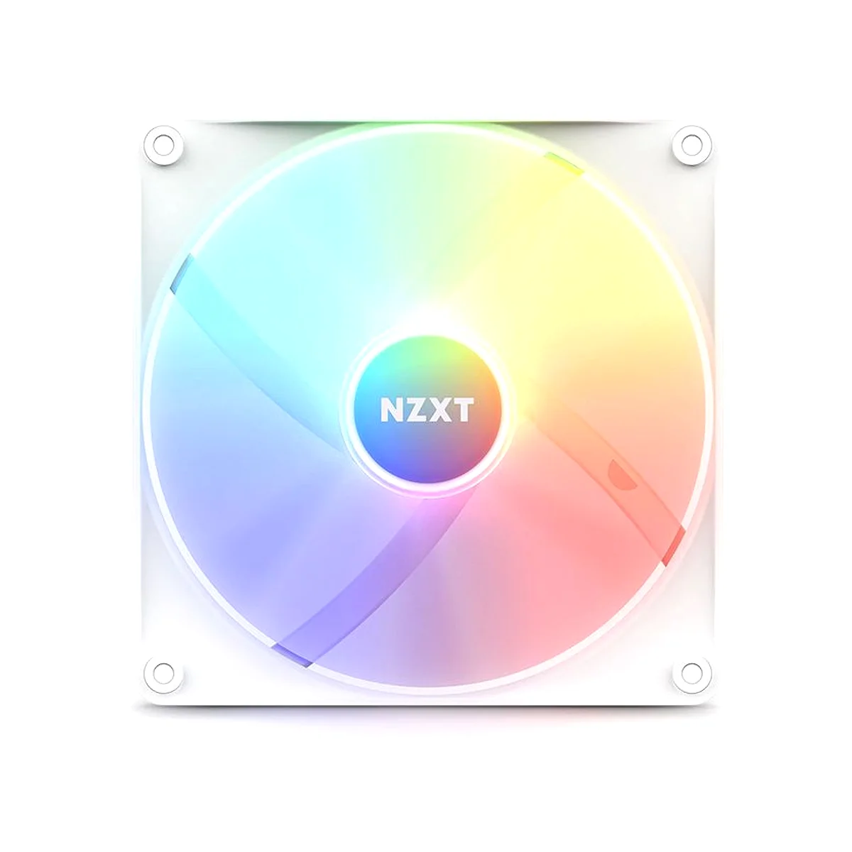 NZXT F140 RGB Core 2 x 140mm Hub-Mounted RGB Twin Pack Fans - White - RF-C14DF-W1 view 2