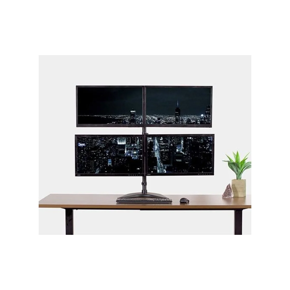 IDESIGN Quad Monitor Mount Fully Adjustable Free Standing Desk Mount for 4 LCD Screens (13-27 inch) - IDESIGN-4460 view 2