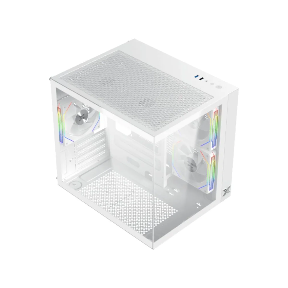 Xigmatek Aqua M Lite Tempered Glass Micro-ATX Gaming Case - White - EN44427 view 4