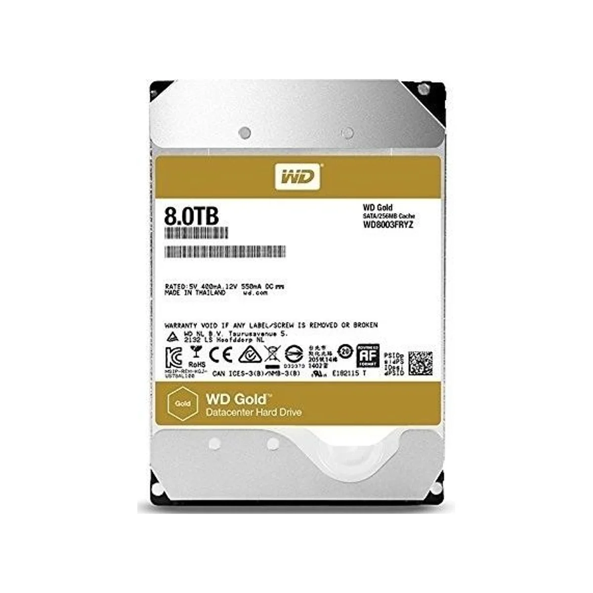 Western Digital Gold 8TB 7200RPM 256MB Cache SATA 6Gb/s 3.5" Enterprise HDD – WD8003FRYZ view 2