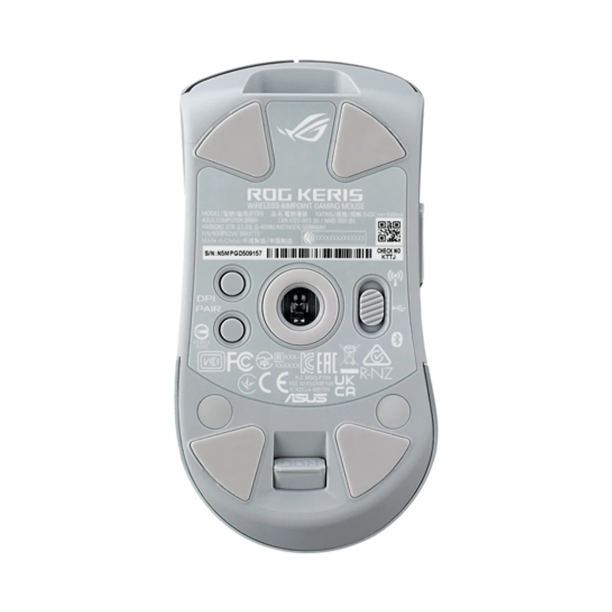 Asus ROG Keris Wireless AimPoint Gaming Mouse (White) - 36000 DPI, Tri-Mode Connectivity, 75g Lightweight - 90MP02V0-BMUA10 view 5