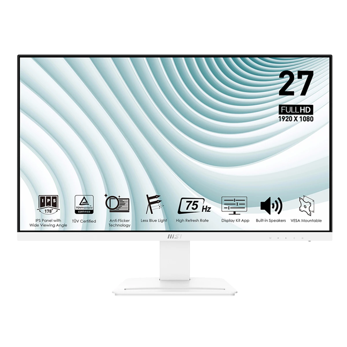 MSI PRO MP273W 27" FHD IPS Business Monitor (White) (75Hz, 5ms, IPS) - 9S6-3PB4CH-089