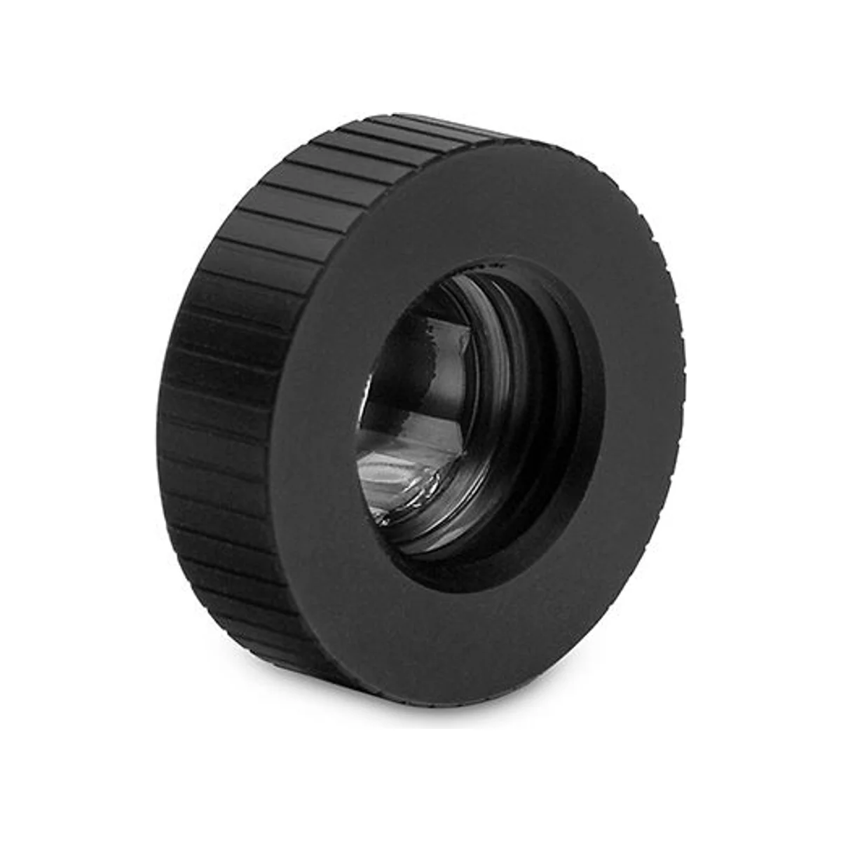 EKWB EK-Quantum Torque 7mm Static M/F Satin Titanium Extender - Black - G1/4" Threading, Brass Construction, 7mm Height - 3831109825457 view 3