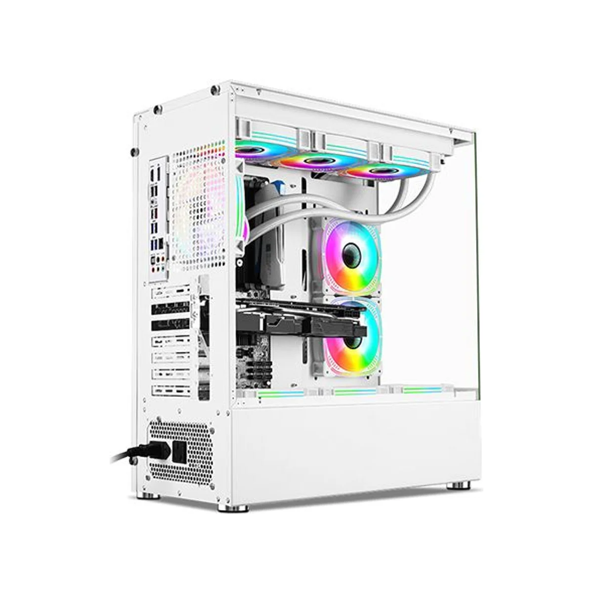 Xander Jupiter Tempered Glass ARGB ATX Gaming Case - White - WCA0320 view 6