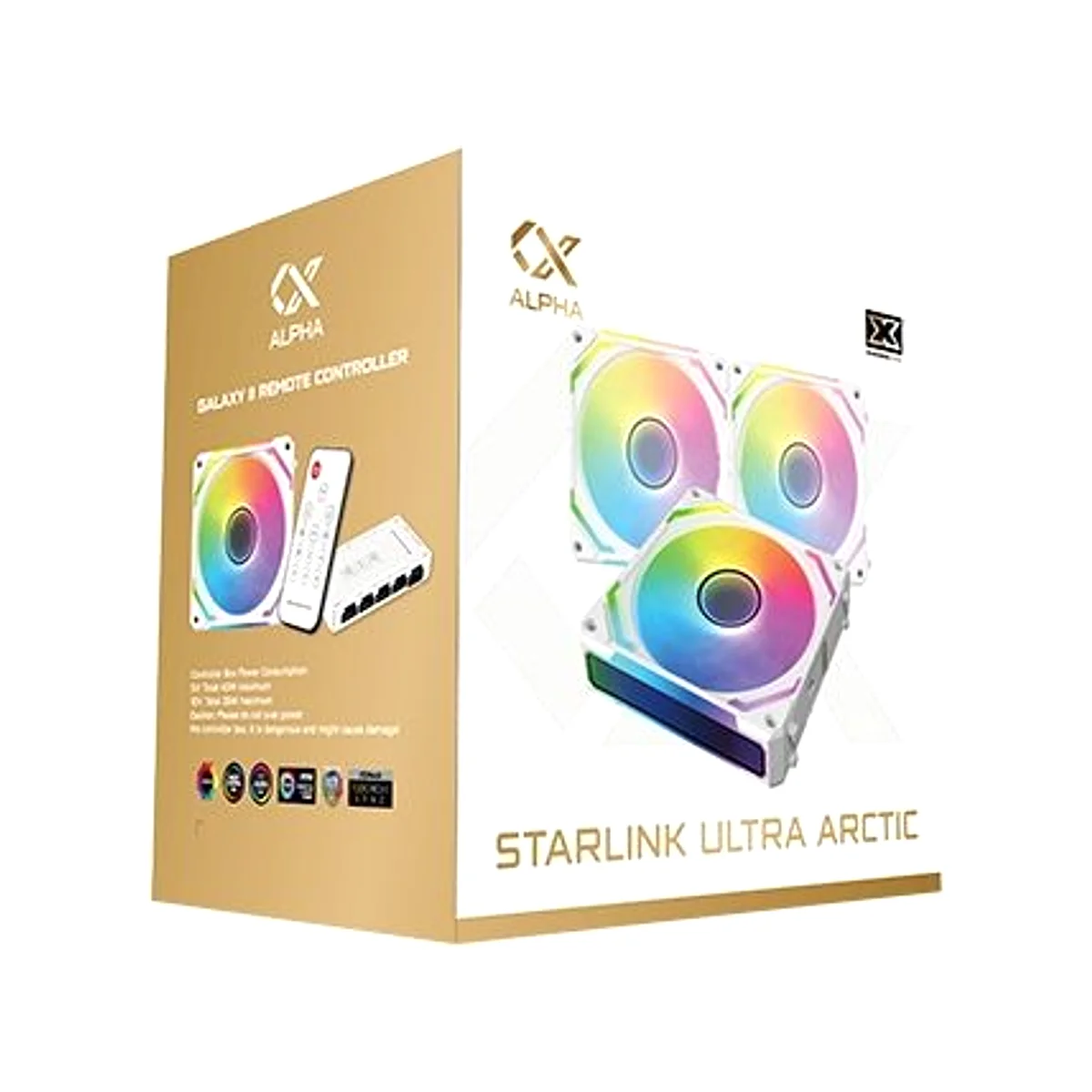 Xigmatek Starlink Ultra Arctic 3X Easy Clip PWM ARGB Fans - White - EN40856