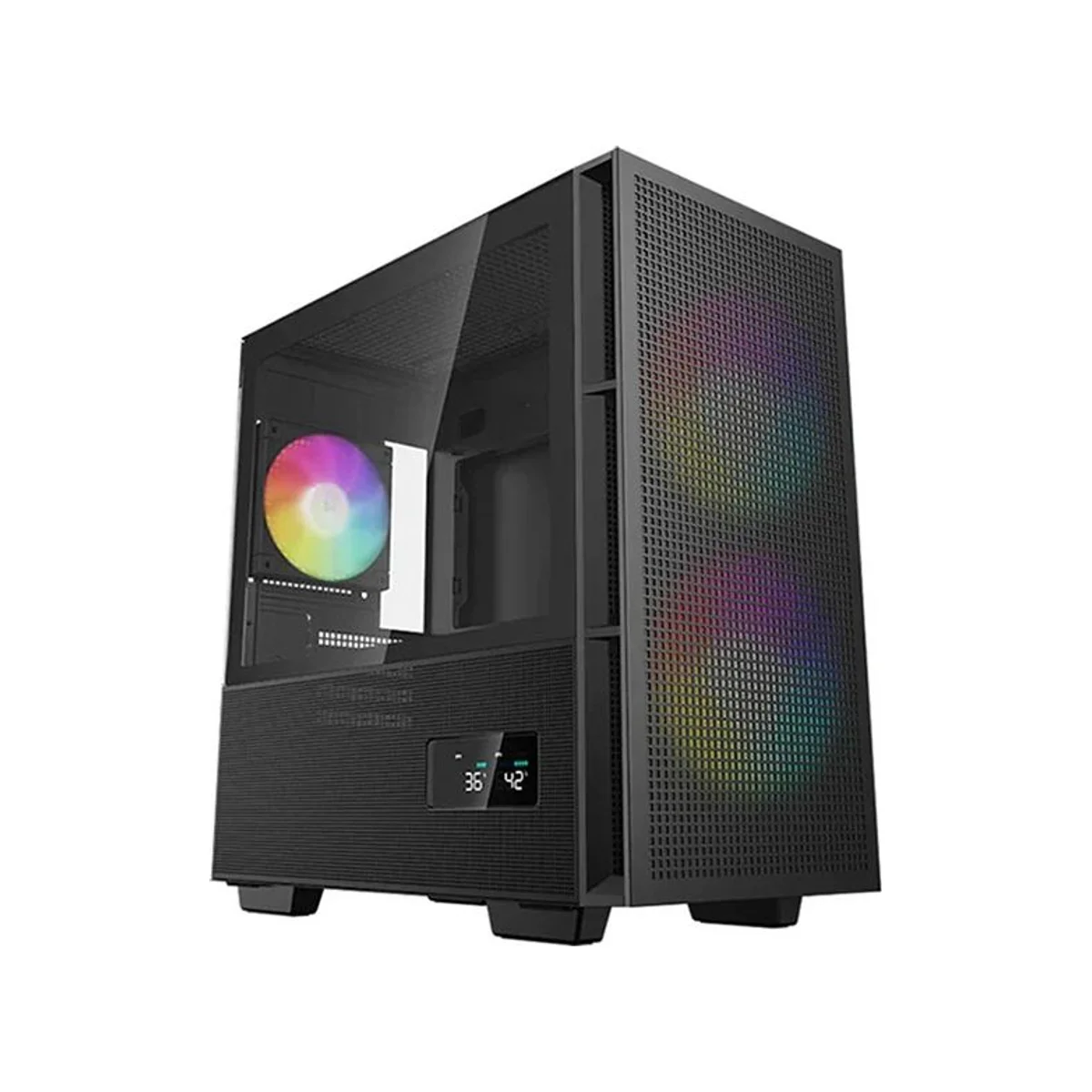 DeepCool CH360 Tempered Glass Airflow Micro-ATX Gaming Case - Black - R-CH360-BKAPE3D-G-1