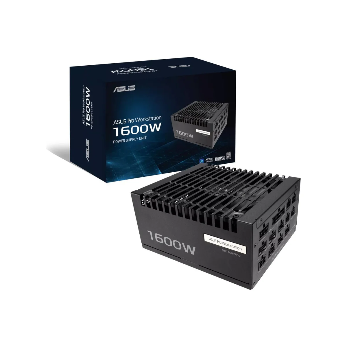 ASUS Pro WS 1600W 80 PLUS Platinum ATX 3.1 Power Supply (1600W, ATX, Platinum) - Black - 90YE00Z2-B0NA00