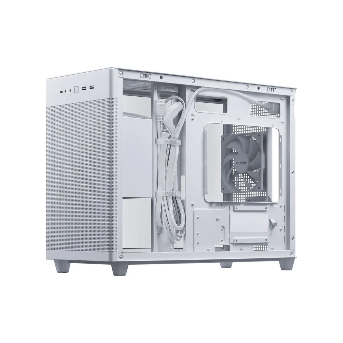 Asus Prime AP201 Tempered Glass Micro-ATX Gaming Case - White - 90DC00G3-B39010 view 3