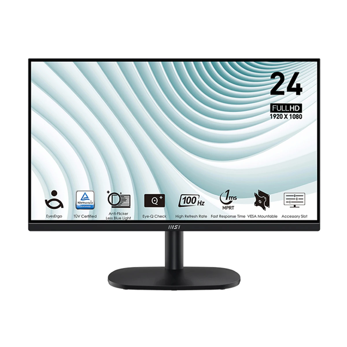 MSI PRO MP245V 24" FHD VA 100Hz 1ms Business Monitor - Black - 9S6-3PC0CM-010