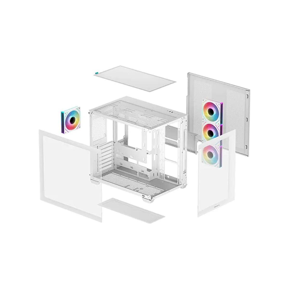 DeepCool CG530 4F Tempered Glass Mid-Tower Gaming Case - White - R-CG530-WHADA4-G-1 view 4