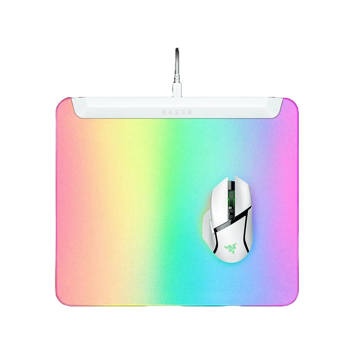 Razer Firefly V2 Pro RGB Gaming Mouse Pad - White (Full Backlit, 15-Zone Chroma RGB, USB 2.0 Port) - RZ02-04920200-R3M1