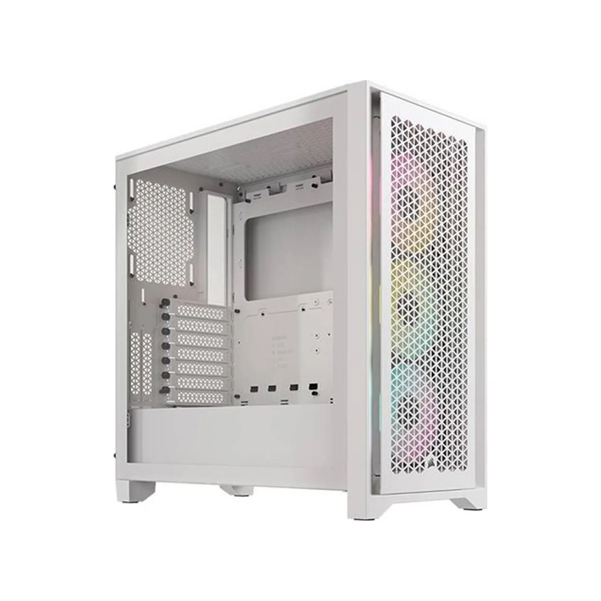 Corsair iCUE 4000D Tempered Glass Airflow RGB Mid-Tower Gaming Case - White - CC-9011241-WW view 2
