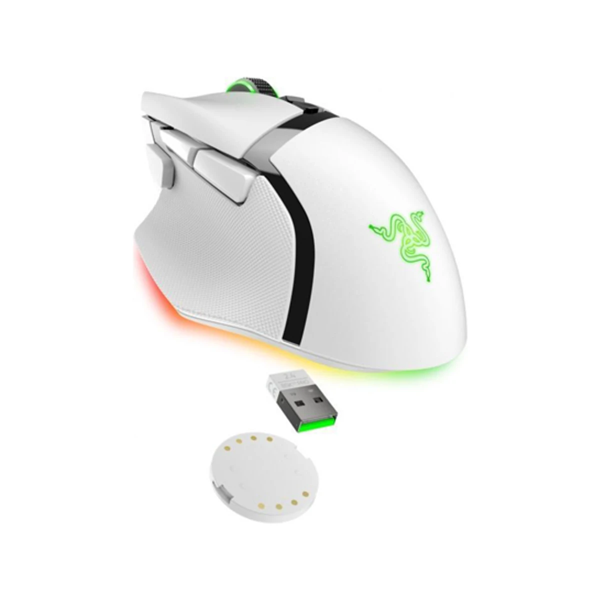 Razer Basilisk V3 Pro Wireless/Wired Gaming Mouse - White (30000 DPI, 90 Hours Battery, 11 Programmable Buttons) - RZ01-04620200-R3G1 view 2