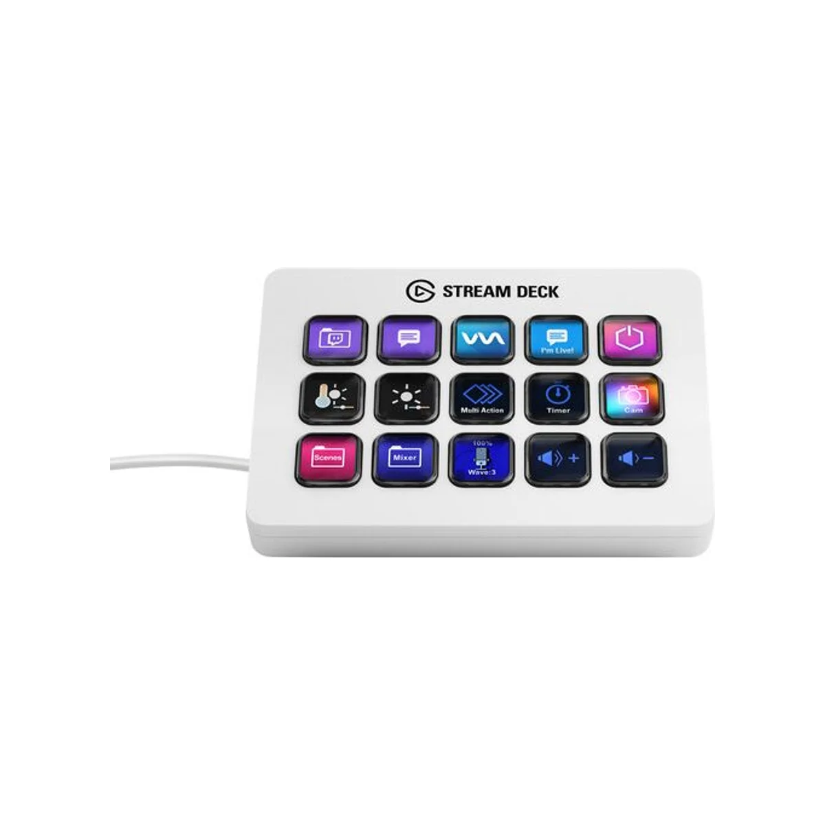 Elgato Stream Deck MK2 Programmable LCD Keys Stream Controller - White (15 LCD Keys, USB-A) - 10GBA9911