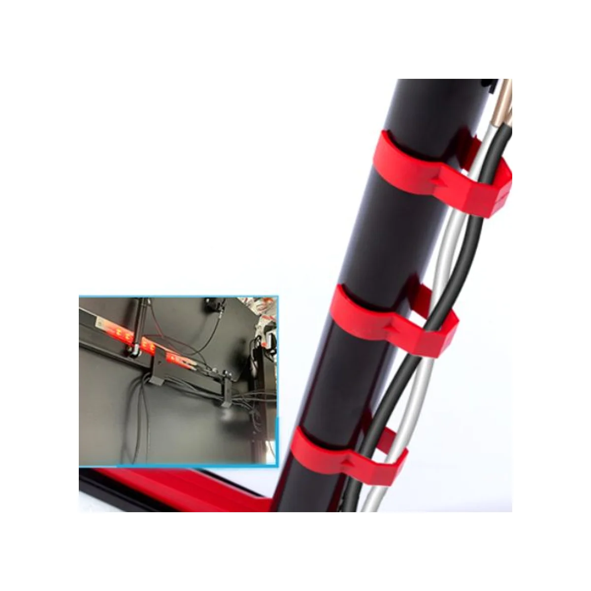 TWISTED MINDS GDTS-4F Gaming Desk - Red (Height Adjustable, RGB Lighting, Cable Management) - GDTS-4-F-1807-Red view 4