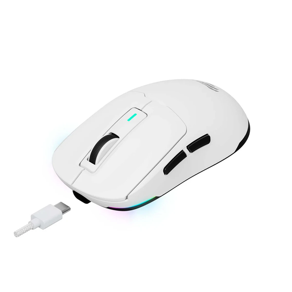 HAVIT 8000DPI 2.4GHz Wireless Gaming Mouse (Wired+2.4G+BT5.1, 8000DPI, 6 Buttons) - White - MS969SE view 3