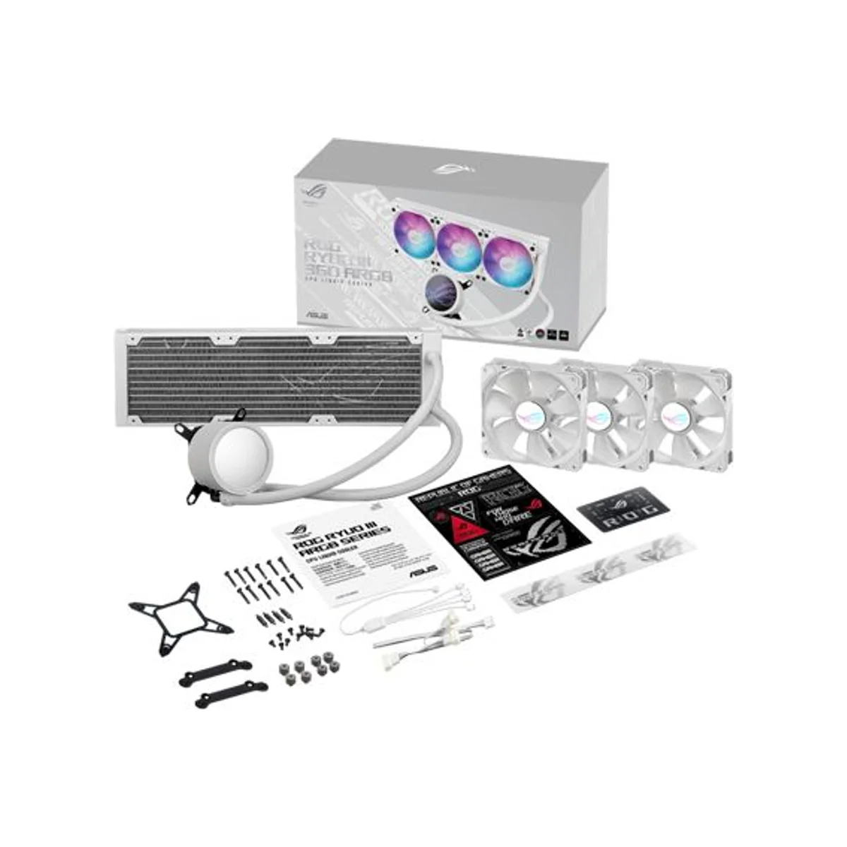 Asus ROG RYUO III 360 ARGB AIO CPU Liquid Cooler - White (360mm Radiator, ARGB Fans, AniMe Matrix Display) - 90RC00I2-M0UAY0 view 7