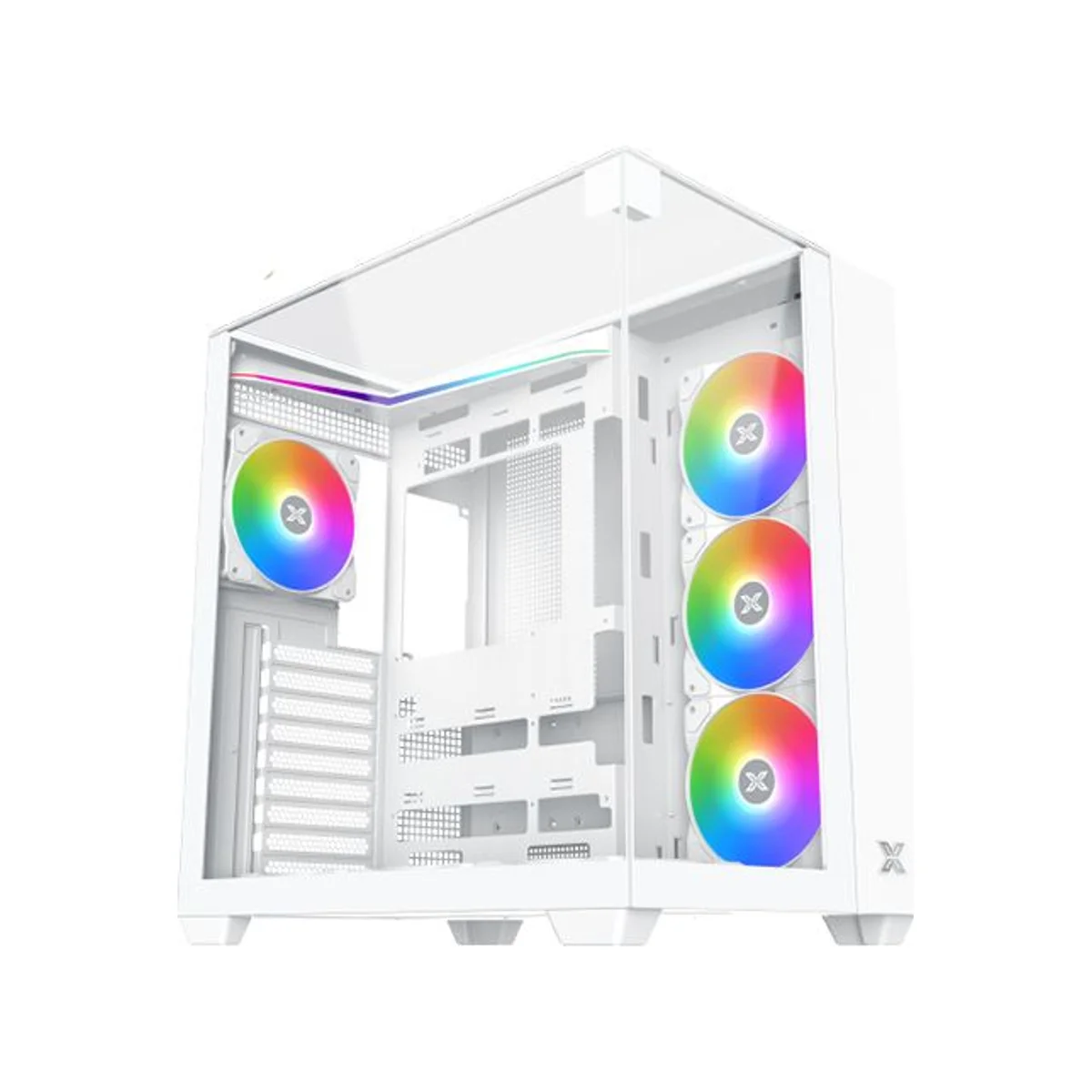 Xigmatek Aqua V Arctic Tempered Glass Mid-Tower Gaming Case - White - EN45813