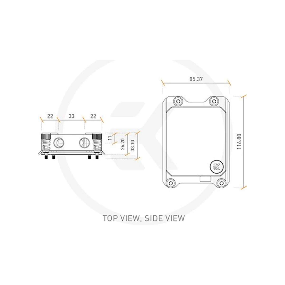 EKWB EK-Pro CPU WB sTR Plus-Acetal Rack Nickel Water Block - Nickel, POM, Copper - 3831109844076 view 3