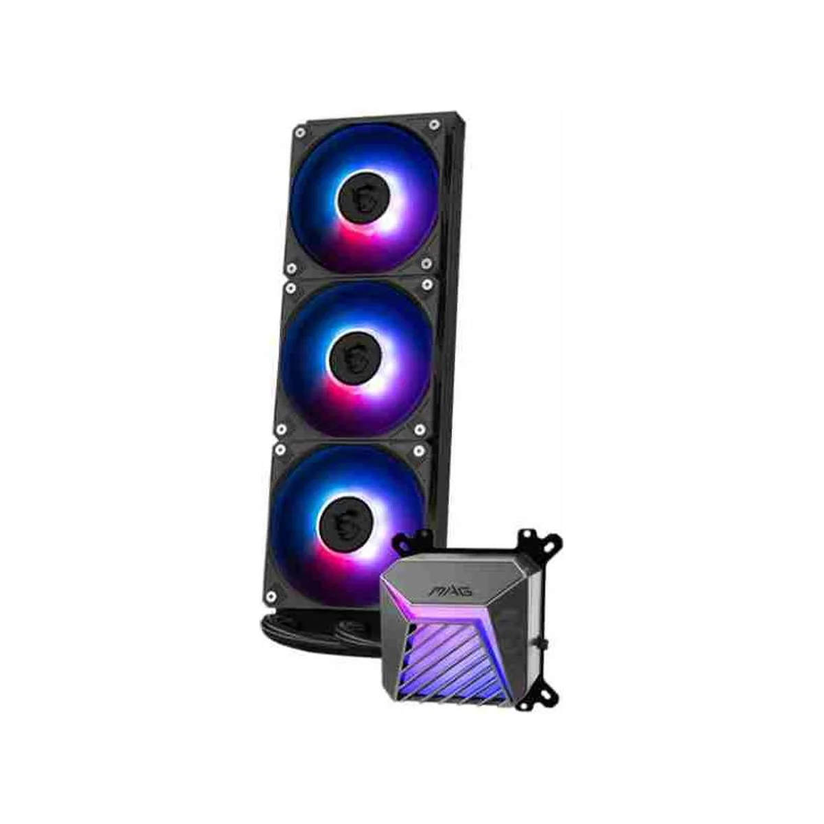 MSI MAG CORELIQUID A15 360mm CPU Liquid Cooler - Black (360mm Radiator, ARGB GEN2, 64.89 CFM Air Flow, Rifle Bearing) - 306-7ZW9A11-L80 view 4