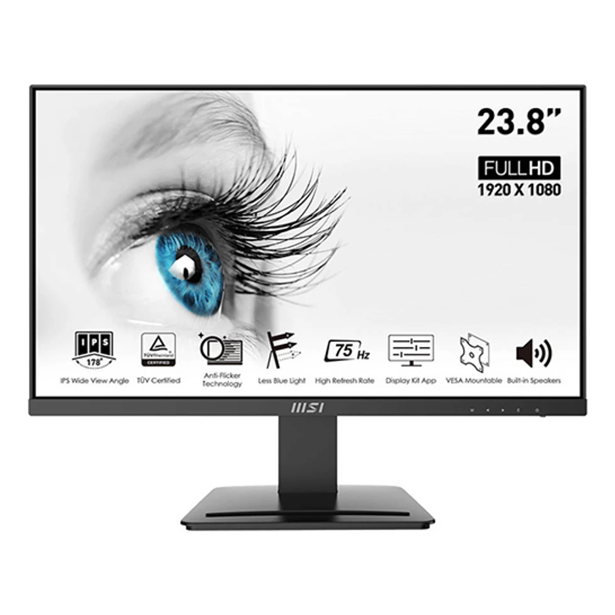 MSI Pro MP243X Full HD 23.8-Inch IPS 100Hz 1ms Monitor (1920x1080, 100Hz, 1ms MPRT, IPS) - 9S6-3PB5CH-093