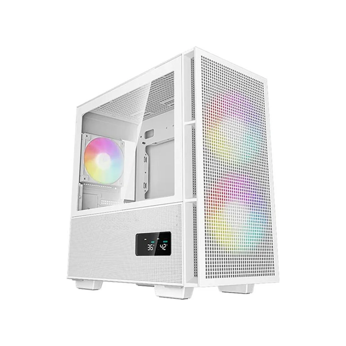 DeepCool CH360 Tempered Glass Airflow Micro-ATX Gaming Case - White - R-CH360-WHAPE3D-G-1