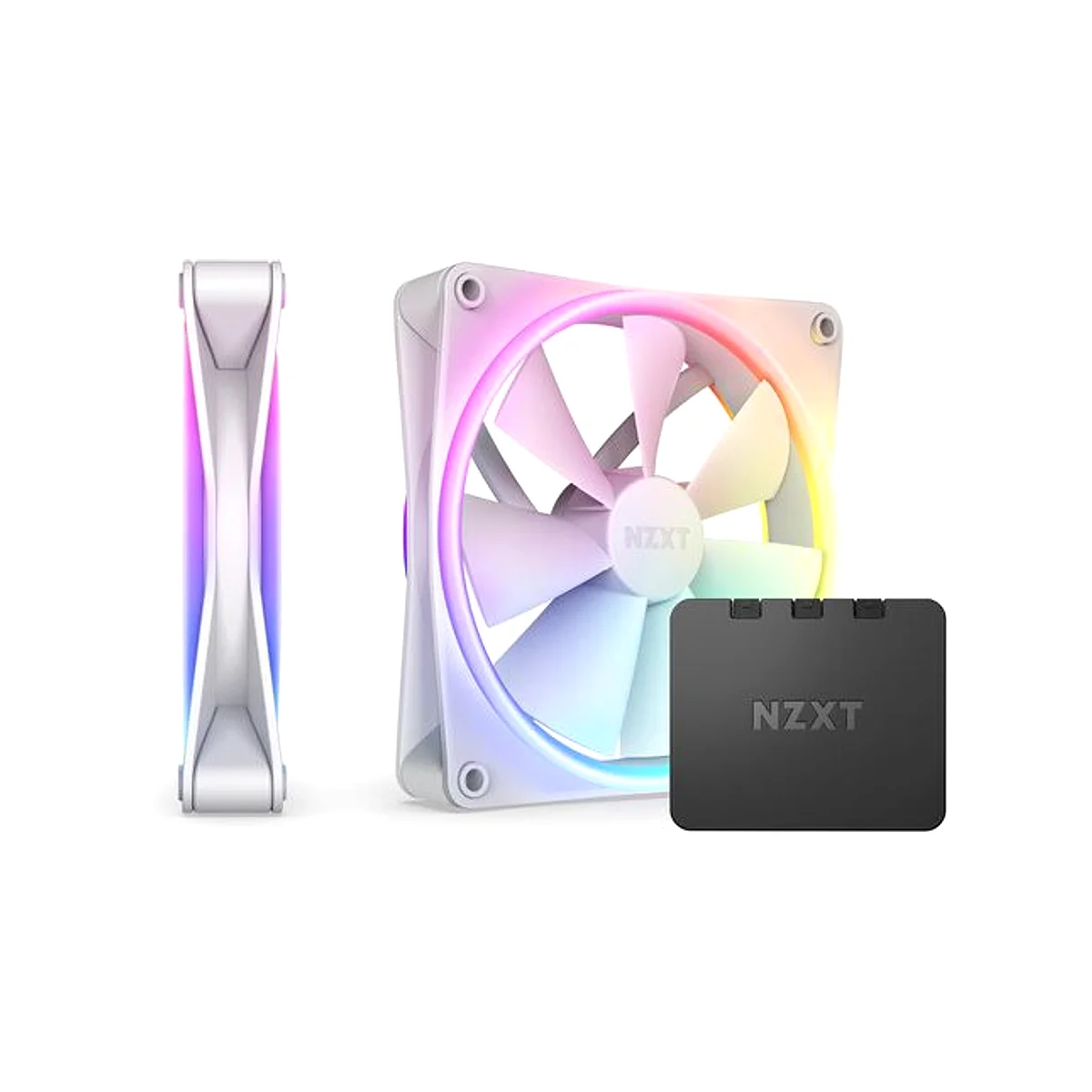 NZXT F140 RGB 140mm Double Pack Fan - White - RF-D14DF-W1 view 2