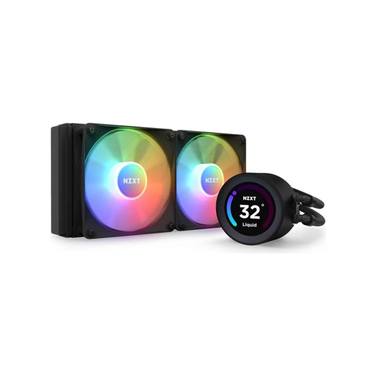 NZXT Kraken Elite 240 RGB 240mm LCD Display AIO CPU Liquid Cooler - Black - RL-KR24E-B1