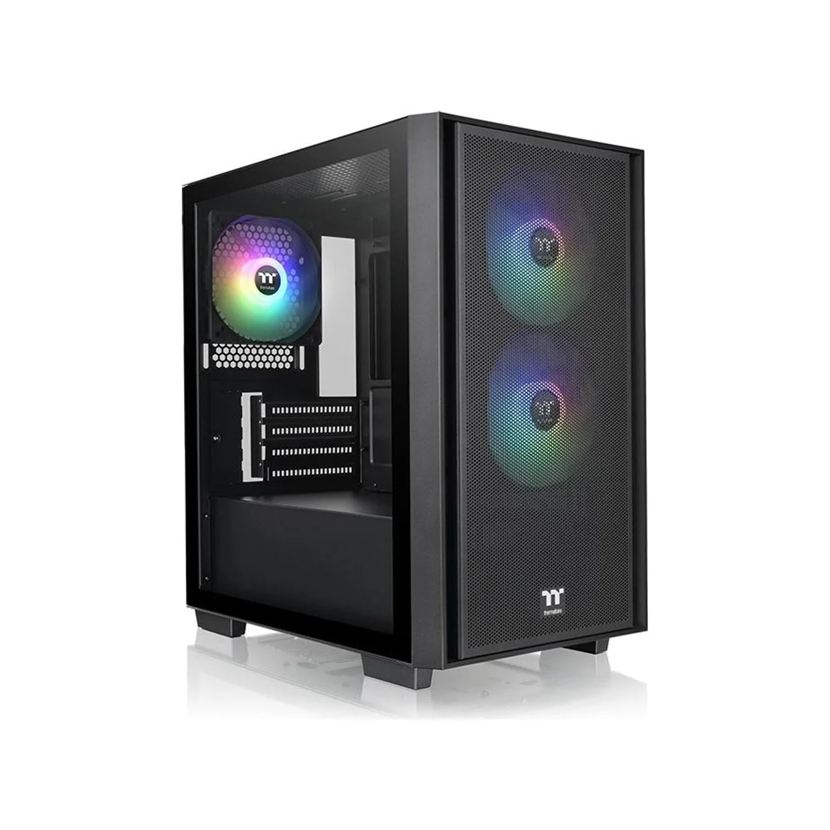Thermaltake Versa H16 Tempered Glass ARGB Micro-ATX Gaming Case - Black - CA-1Y8-00S1WN-02