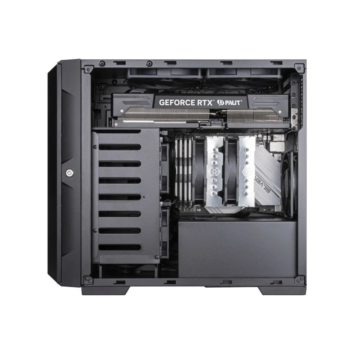 SilverStone CS382 High Performance Micro-ATX NAS Chassis Case - Black - CS382 view 3