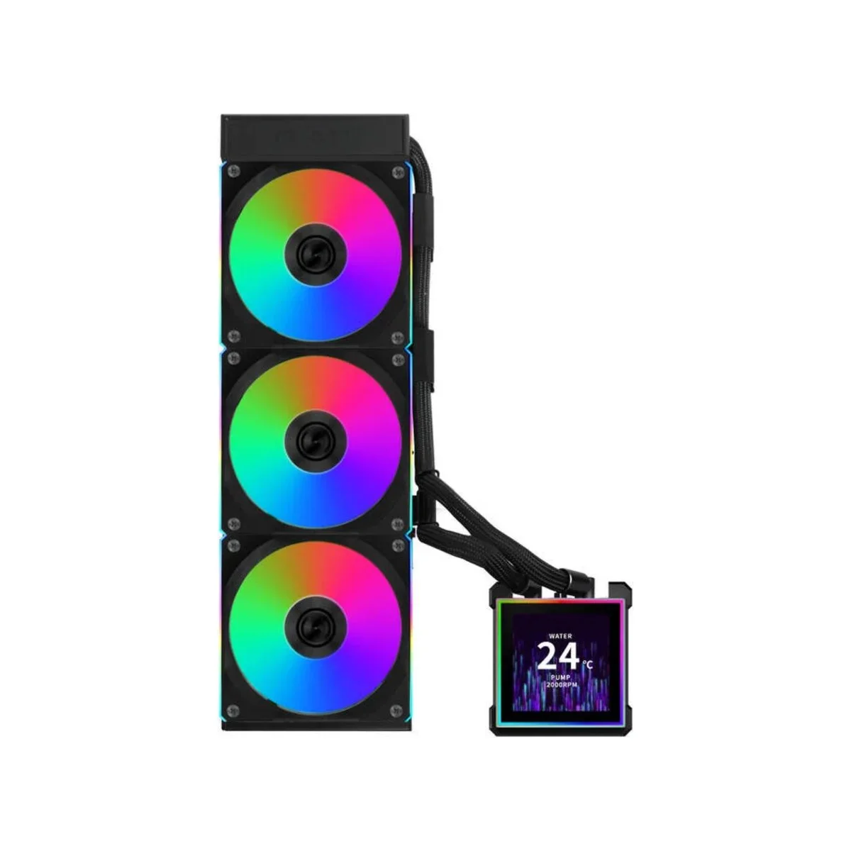 LIAN LI HydroShift II LCD-S 360CL AIO RGB LCD Display CPU Liquid Cooler - Black | G89.GHS2LCDS36CB.00 view 2
