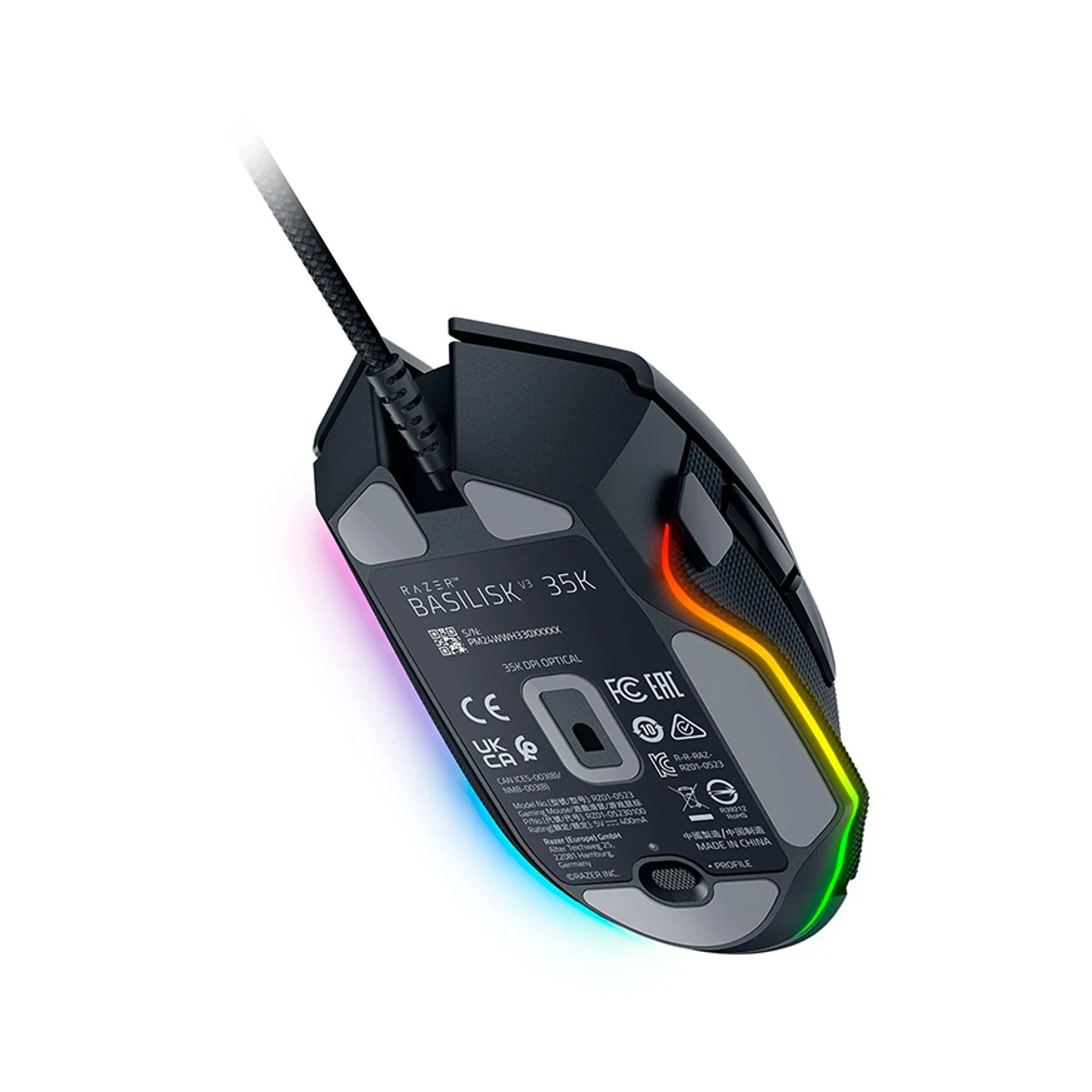 Razer Basilisk V3 35K Optical RGB Wired Gaming Mouse - Black - RZ01-05230100-R3M1 view 4