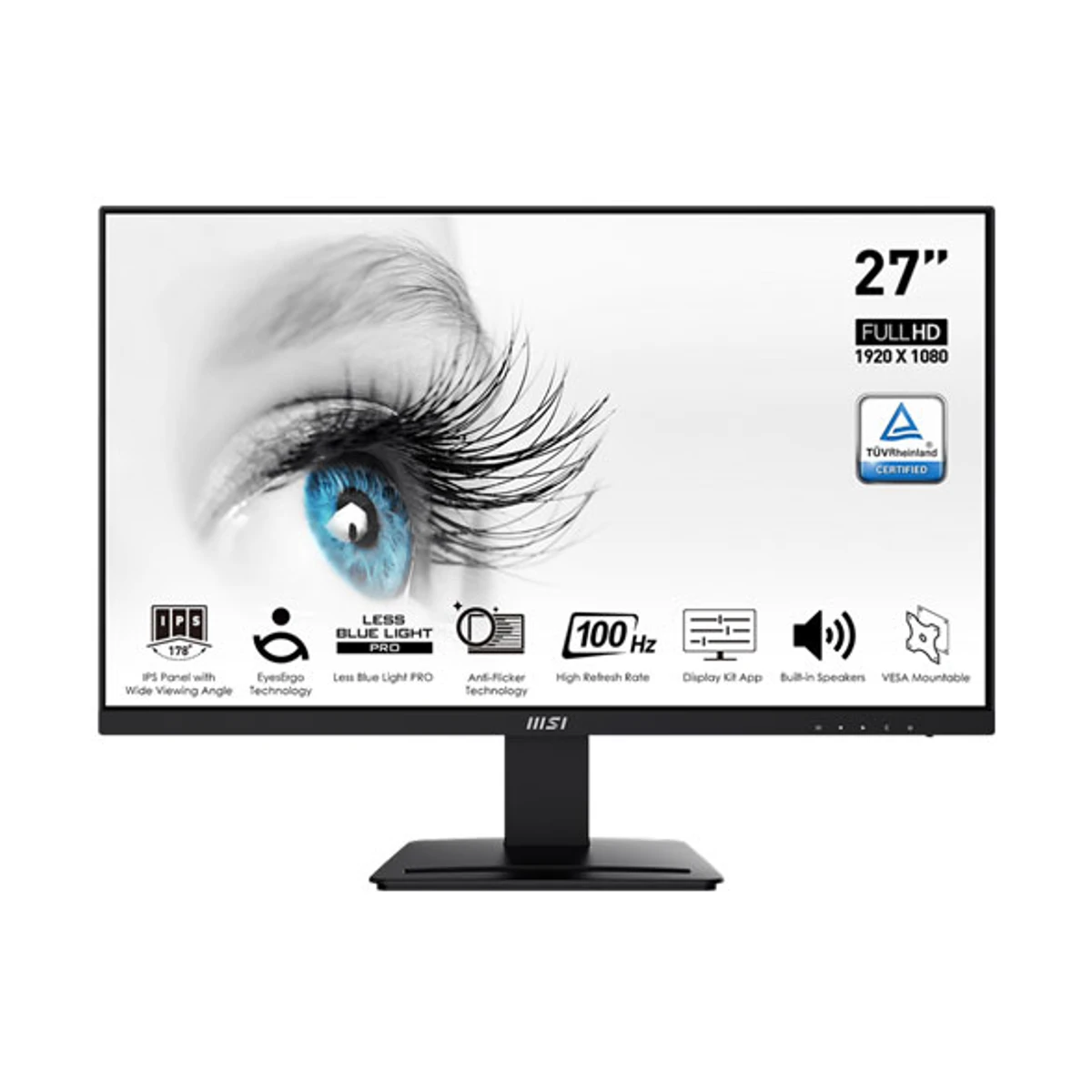 MSI PRO MP273A 27-inch Matte Black IPS FHD Gaming Monitor (100 Hz, 1ms MPRT, Adaptive-Sync) - 9S6-3PB4CH-070