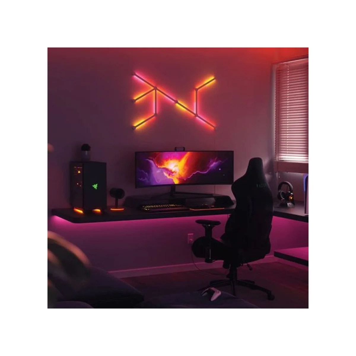Nanoleaf Lines Starter Kit (9-Pack) Smart Backlit Modular Lighting - NL59-K-0002LW-9PK-UK view 5