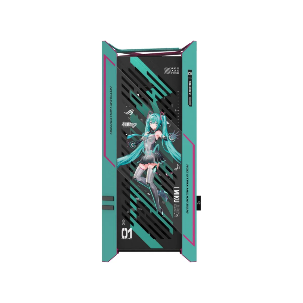 Asus ROG Strix Helios II GX601S Hatsune Miku Edition Dual Tempered Glass E-ATX Gaming Case - Blue - 90DC00W0-B39010 view 2