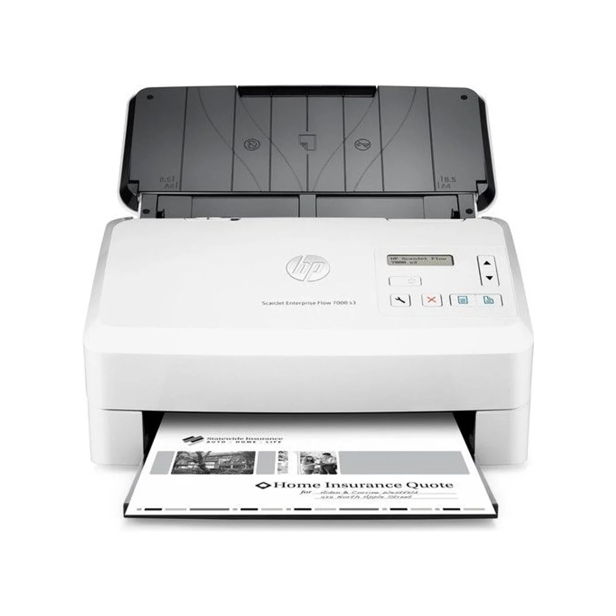 HP Scanjet Enterprise Flow 7000 s3 Sheet-Feed Document Scanner (White) (Key Specs: White, 75 ppm, 600 dpi, 8.5" x 122") - L2757A view 4