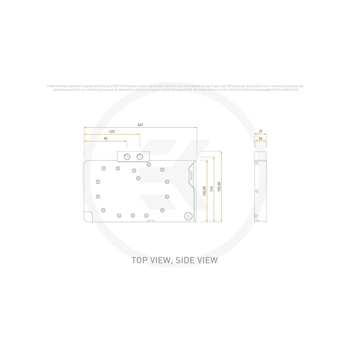 EKWB EK-Quantum Vector 3 TUF RTX 5090 Plexi Black - Full-Cover GPU Water Block (Plexi Top, Nickel-Plated Copper, D-RGB) - 3831129901094 view 5