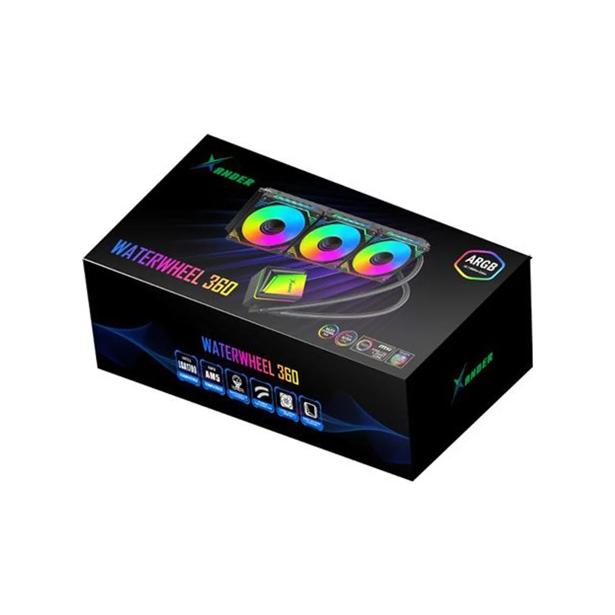 XANDER WATERWHEEL 360 ARGB LCD CPU Liquid Cooler - Black - WL30313 view 2