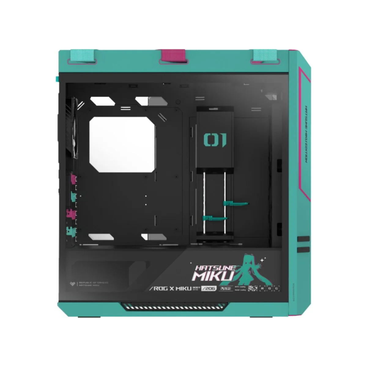 Asus ROG Strix Helios II GX601S Hatsune Miku Edition Dual Tempered Glass E-ATX Gaming Case - Blue - 90DC00W0-B39010 view 4