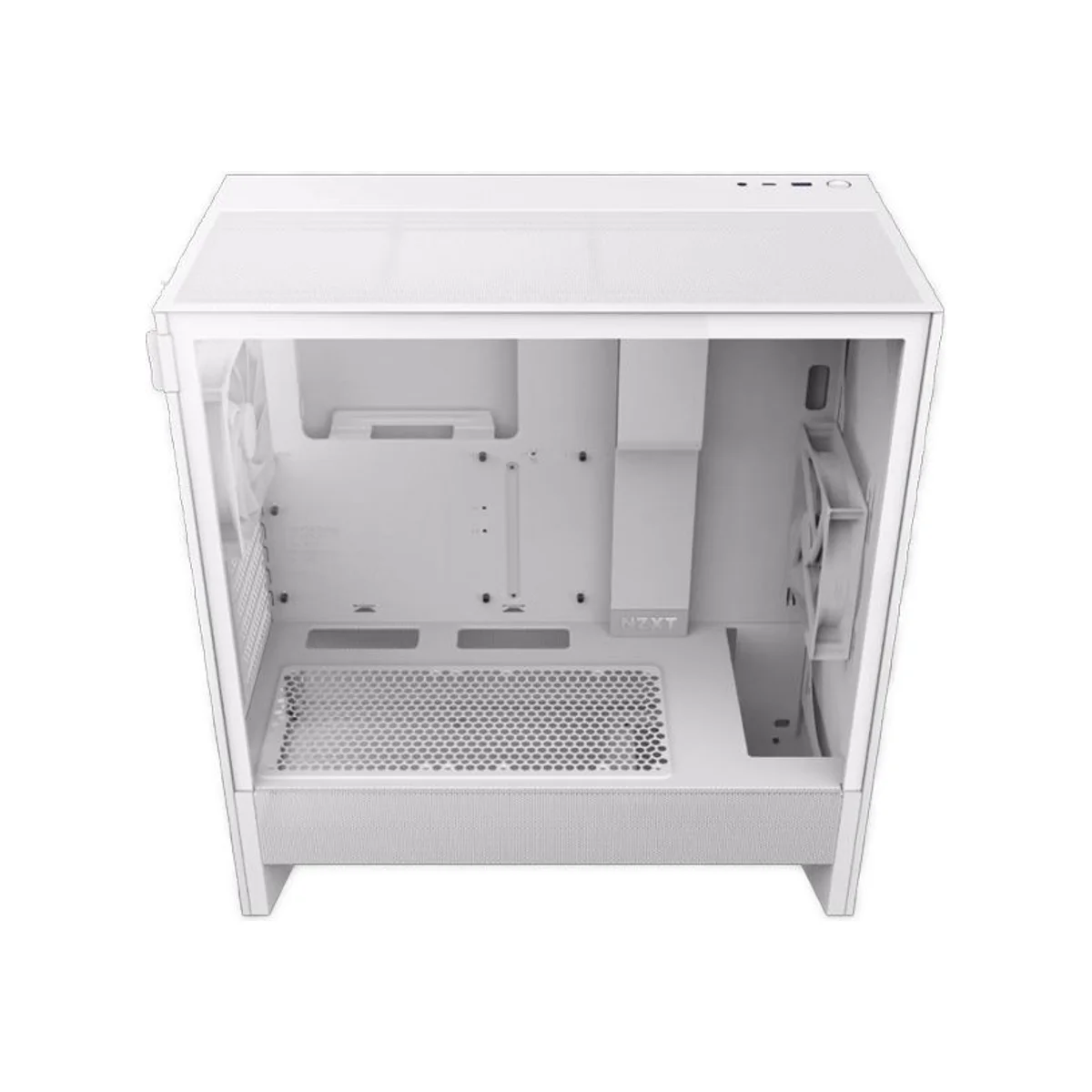 NZXT H5 Flow ATX Compact Mid Tower Airflow Gaming Case – White - CC-H52FW-01 view 5