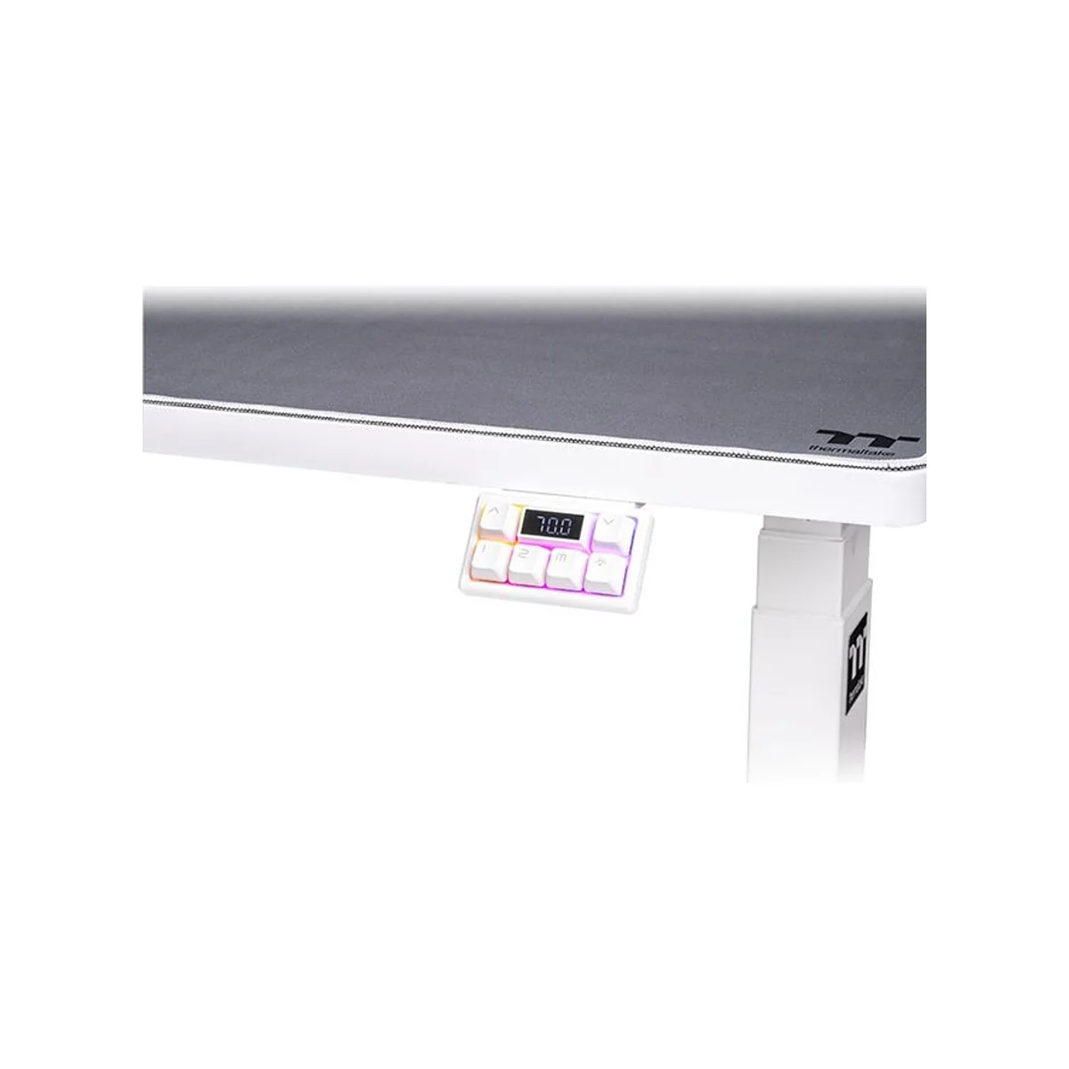 Thermaltake G700 RGB Adjustable Height Electric Gaming Desk - White | Two Motors, 160cm Width - GGD-G70-WHEIRX-22 view 5