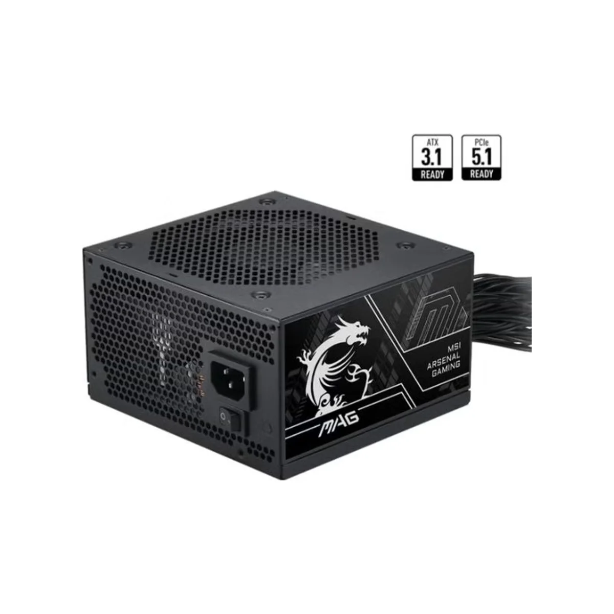 MSI MAG A650BN PCIE5 III 650W 80+ Bronze ATX 3.1 Power Supply - Black - 306-7ZPTY18-HD8 view 2