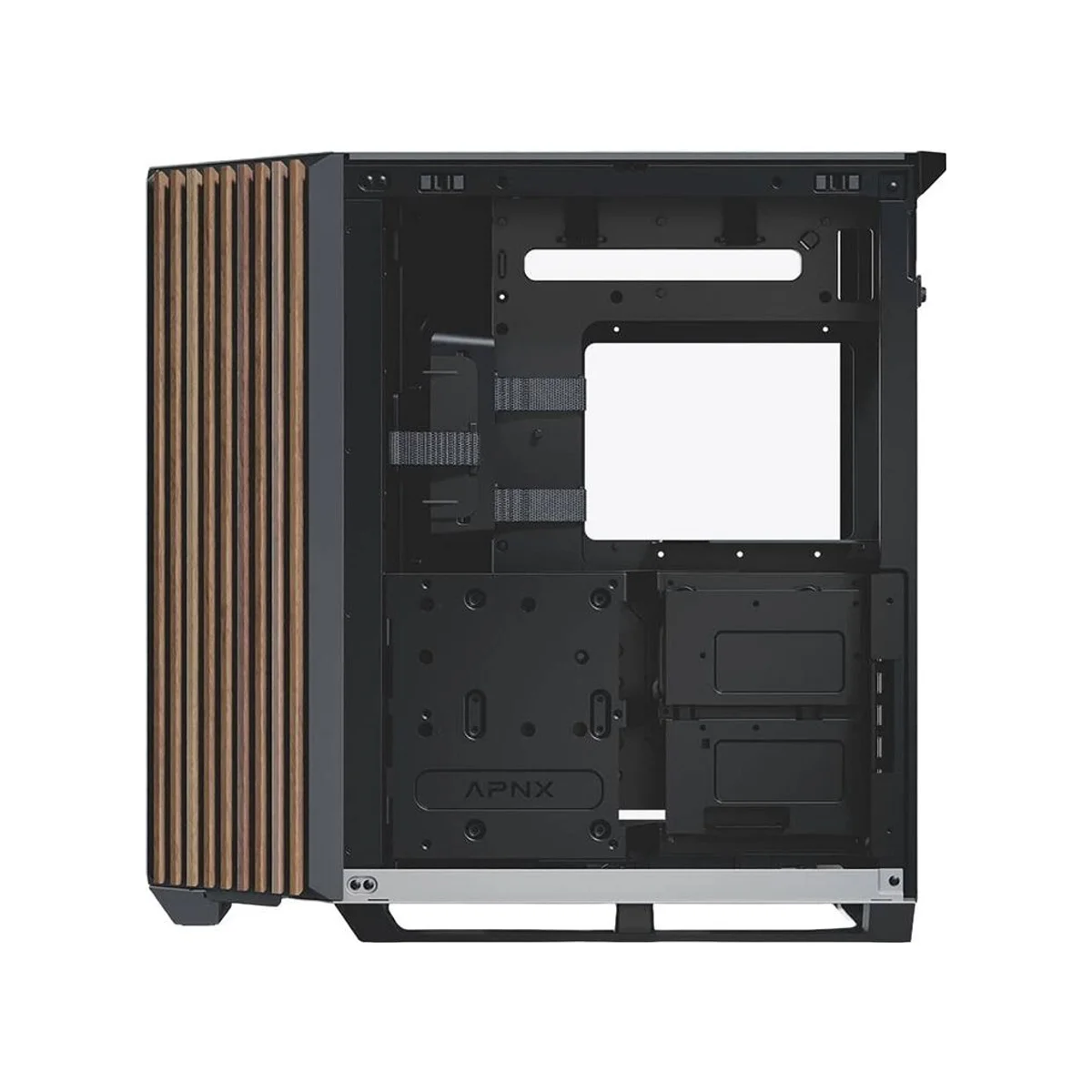 APNX V1 Dual-chamber Mid-Tower Gaming Case - Black/White - APCM-VI01103.M1 view 6