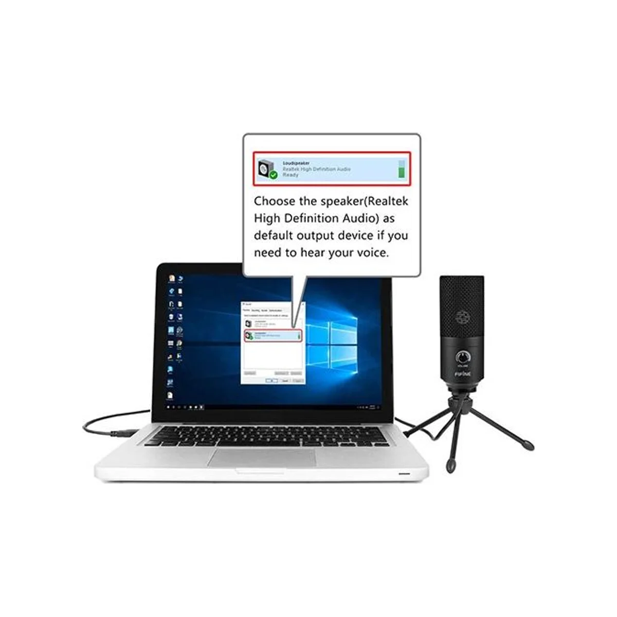 FIFINE Metal Condenser Recording Microphone For Laptop/MAC/Windows Cardioid Studio Recording Vocals, Voice Overs, Streaming Broadcast & YouTube Videos (Black) - K669B view 5