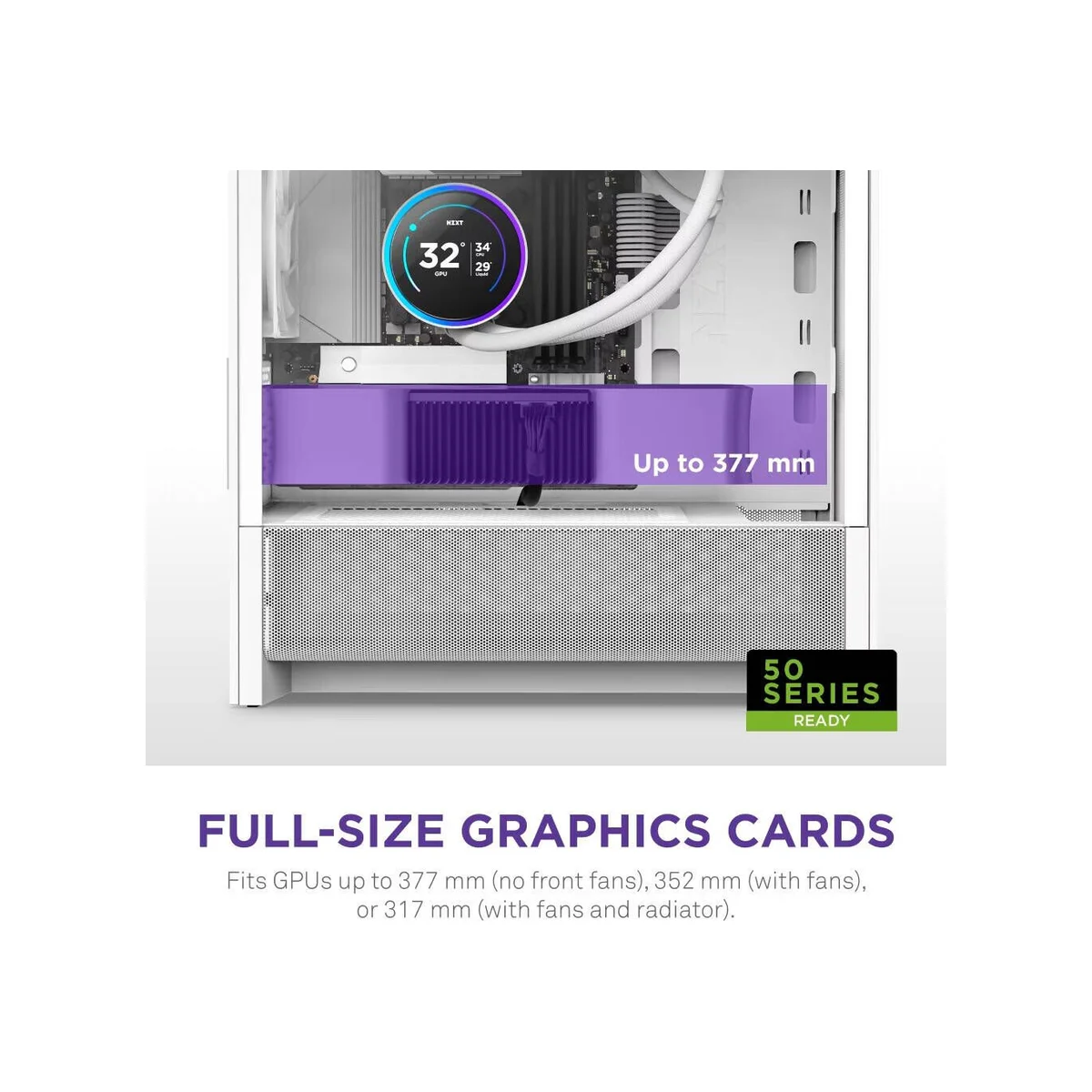 NZXT H3 Flow Micro-ATX Mid Tower Gaming Case – White view 6