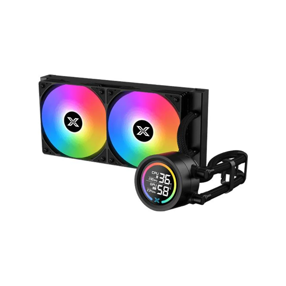 XIGMATEK LK 240 Digital LCD ARGB PWM CPU Liquid Cooler - Black - EN45929 view 2