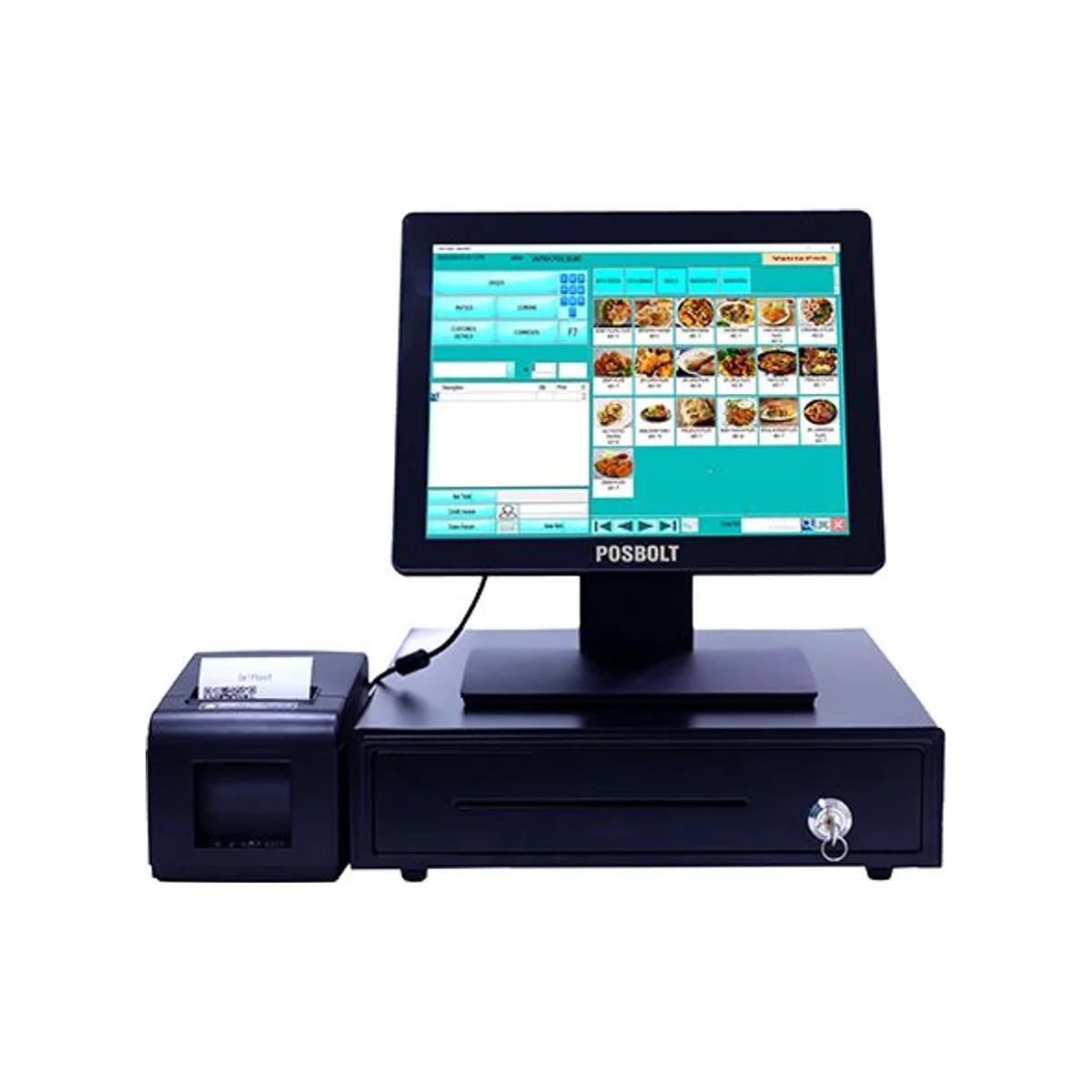 POSBOLT Restaurant POS System (Core I3-4030U, 4GB RAM, 128GB SSD, 15-Inch Display) - P200ZI3-COMBOREST