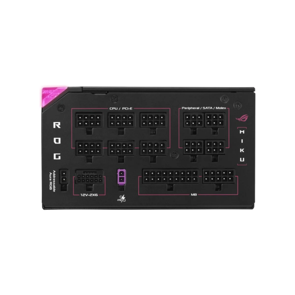 ASUS ROG Thor 1200W Platinum III Hatsune Miku Edition ATX Power Supply - Black - 90YE00V6-B0NA00 view 4