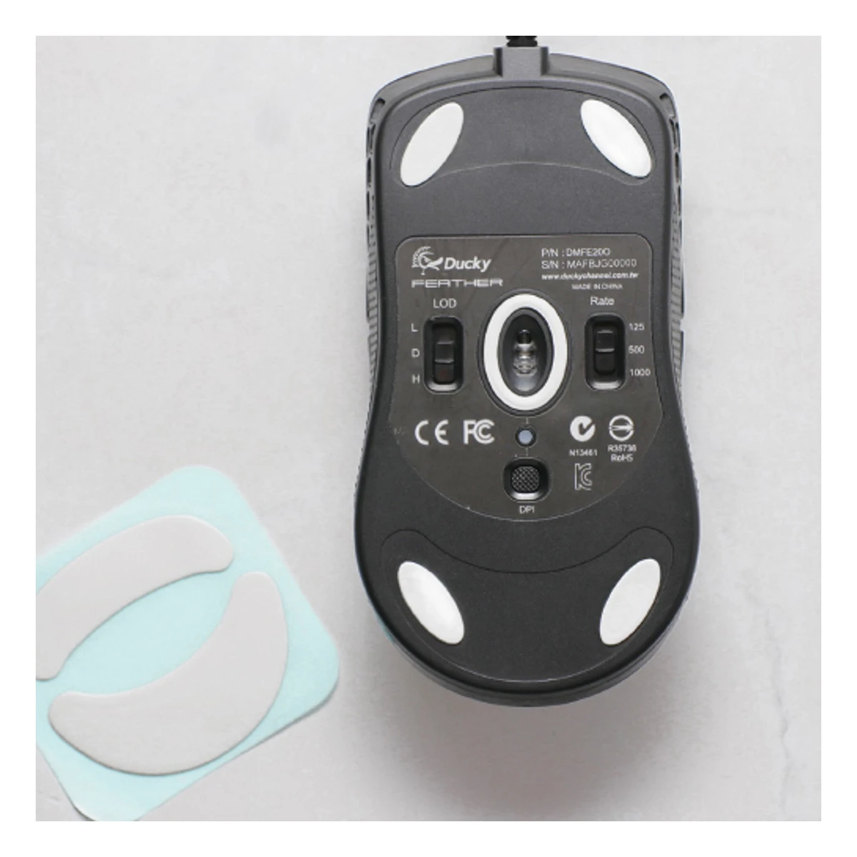 Ducky Feather RGB Mouse Gaming Mouse (PixArt PMW3389DM, 16000 DPI, 65g Lightweight) - DMFE20O-OAAPA7B view 5