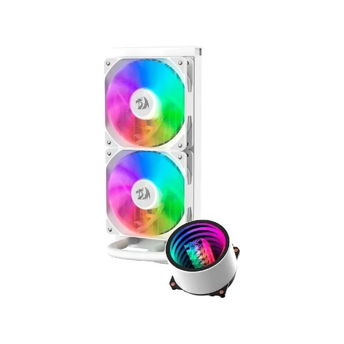REDRAGON 240mm CPU Liquid Cooler - White (RGB, 350W TDP, Dual 120mm Fans) - CCW-3011W view 2